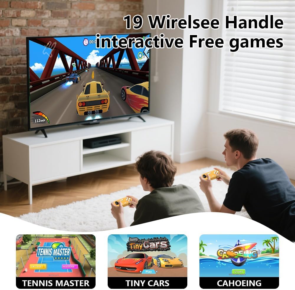 TV Game Console, Plug and Play Video Games for TV Built-in 200, Wireless Gamepad Somatosensory Control, Great for Gifts, Kid & Families Interactive, Gaming Nights, Parties and Playdates
