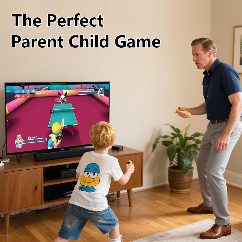 TV Game Console, Plug and Play Video Games for TV Built-in 200, Wireless Gamepad Somatosensory Control, Great for Gifts, Kid & Families Interactive, Gaming Nights, Parties and Playdates