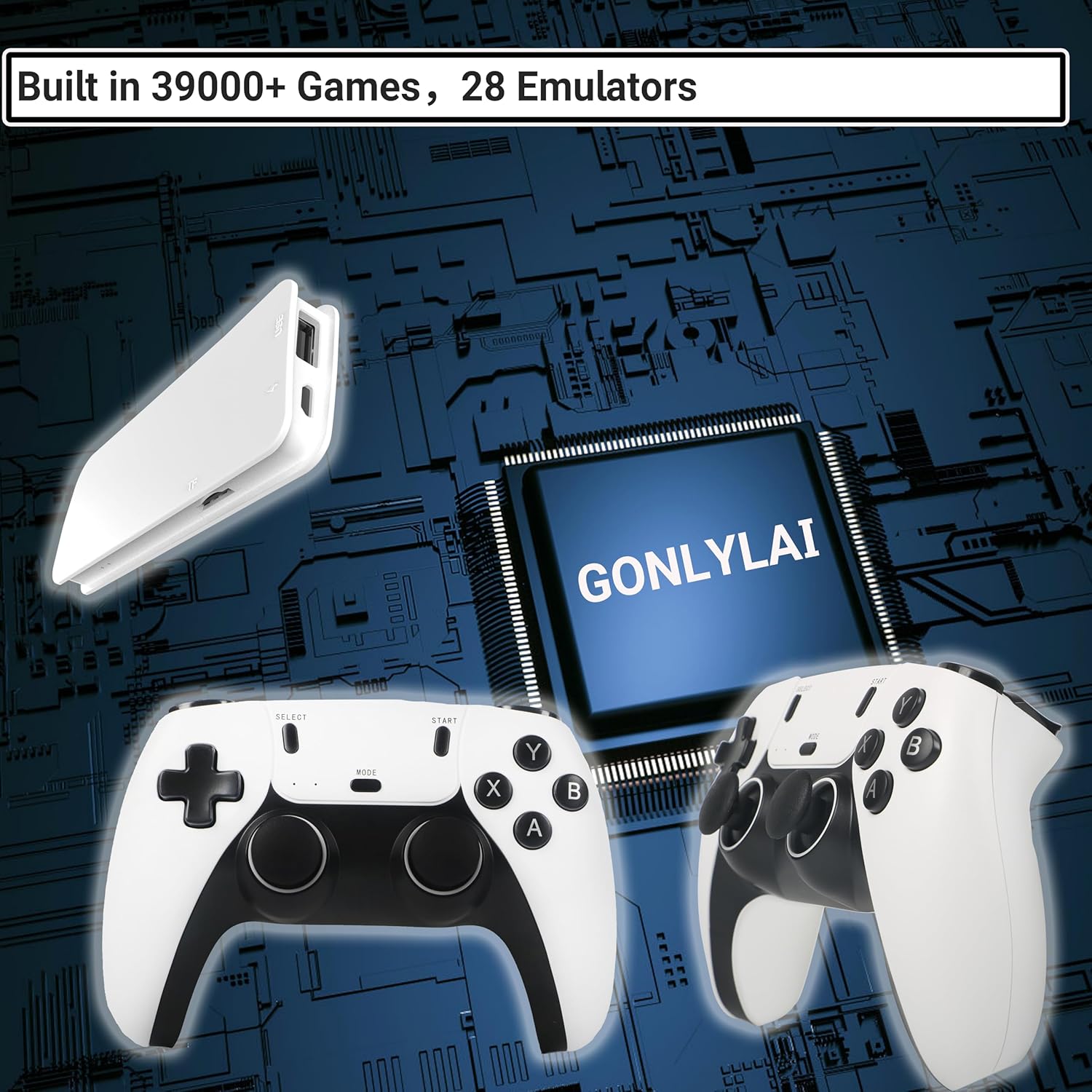 Retro Gaming Console 39,000+ Games, Plug and Play Video Game Console Built-in 28 Classic Emulators, 4K High Definition HDMI Output for TV with Dual Controllers